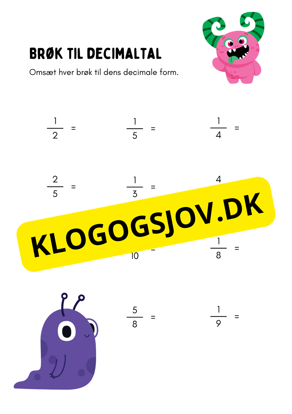 Brøker og decimaltal – 4.–5. klasse