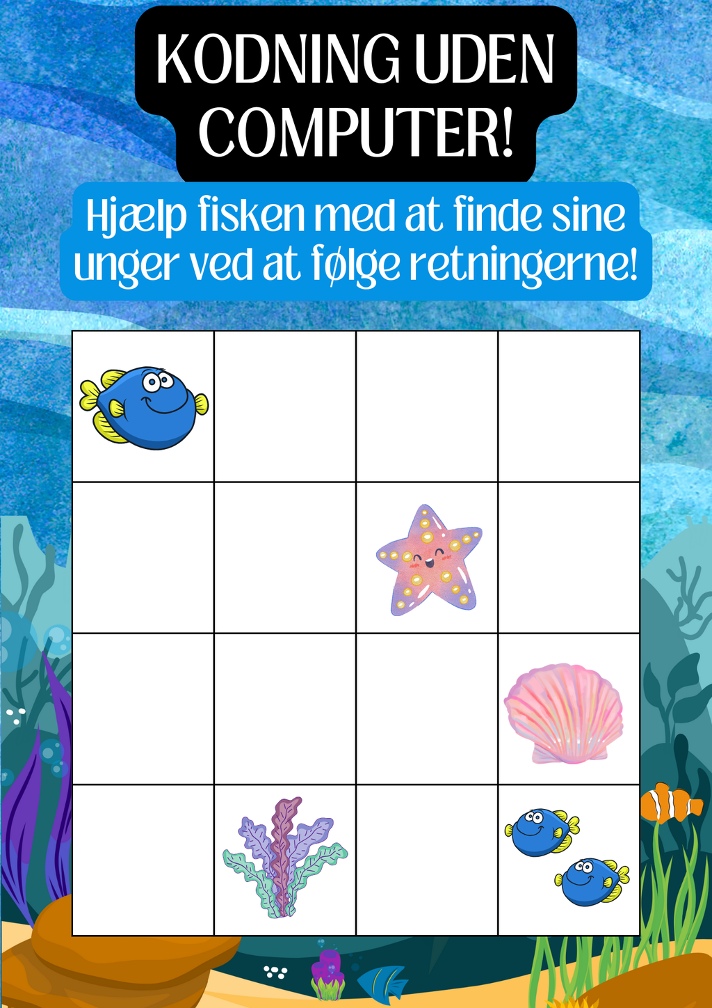 Kodning uden computer – Børnehave til 2. klasse