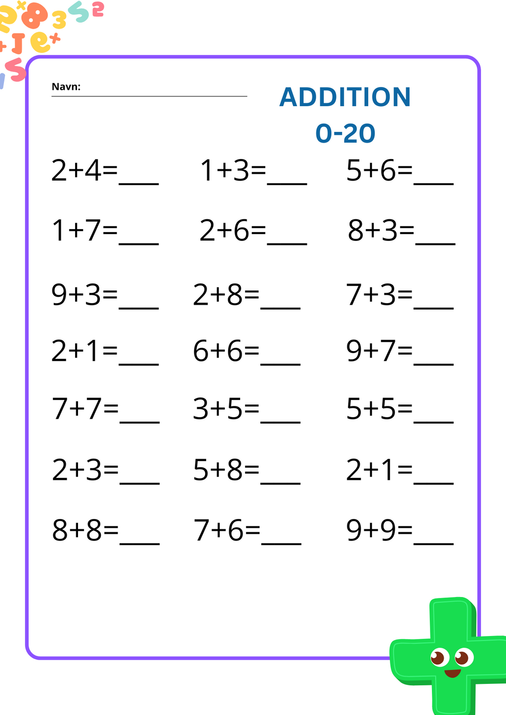 Addition - 0-20 - hæfte