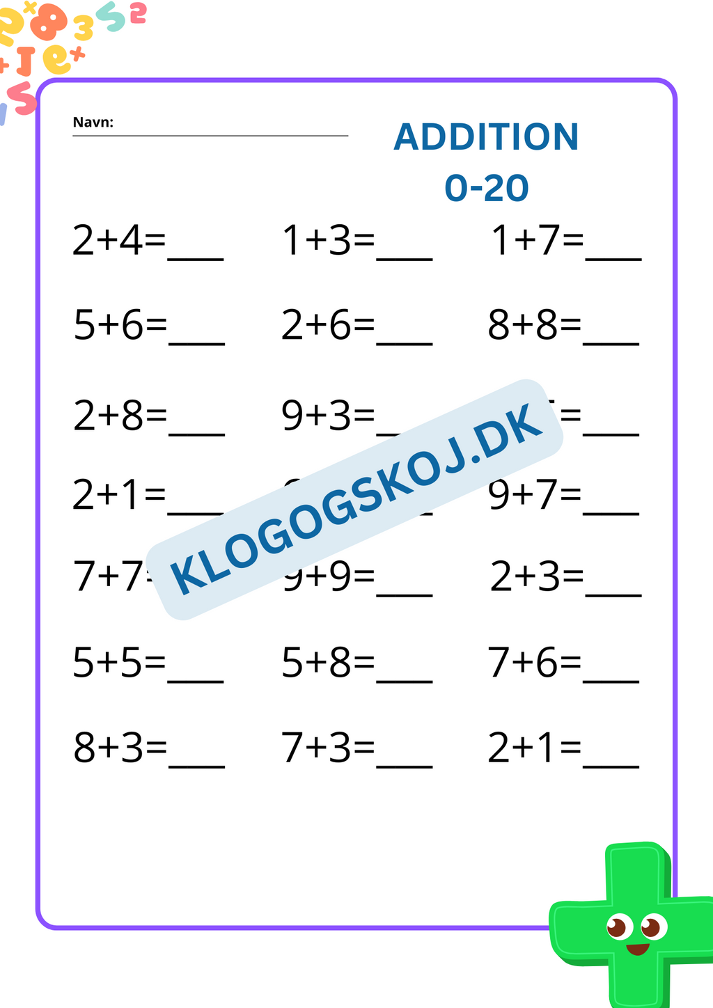 Addition - 0-20 - hæfte