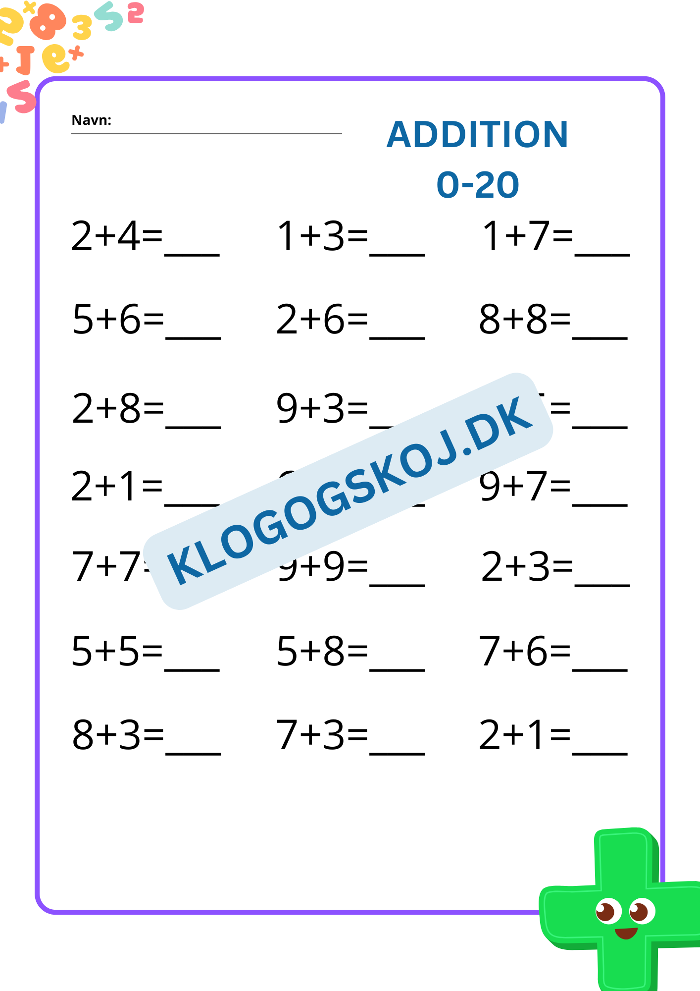 Addition - 0-20 - hæfte