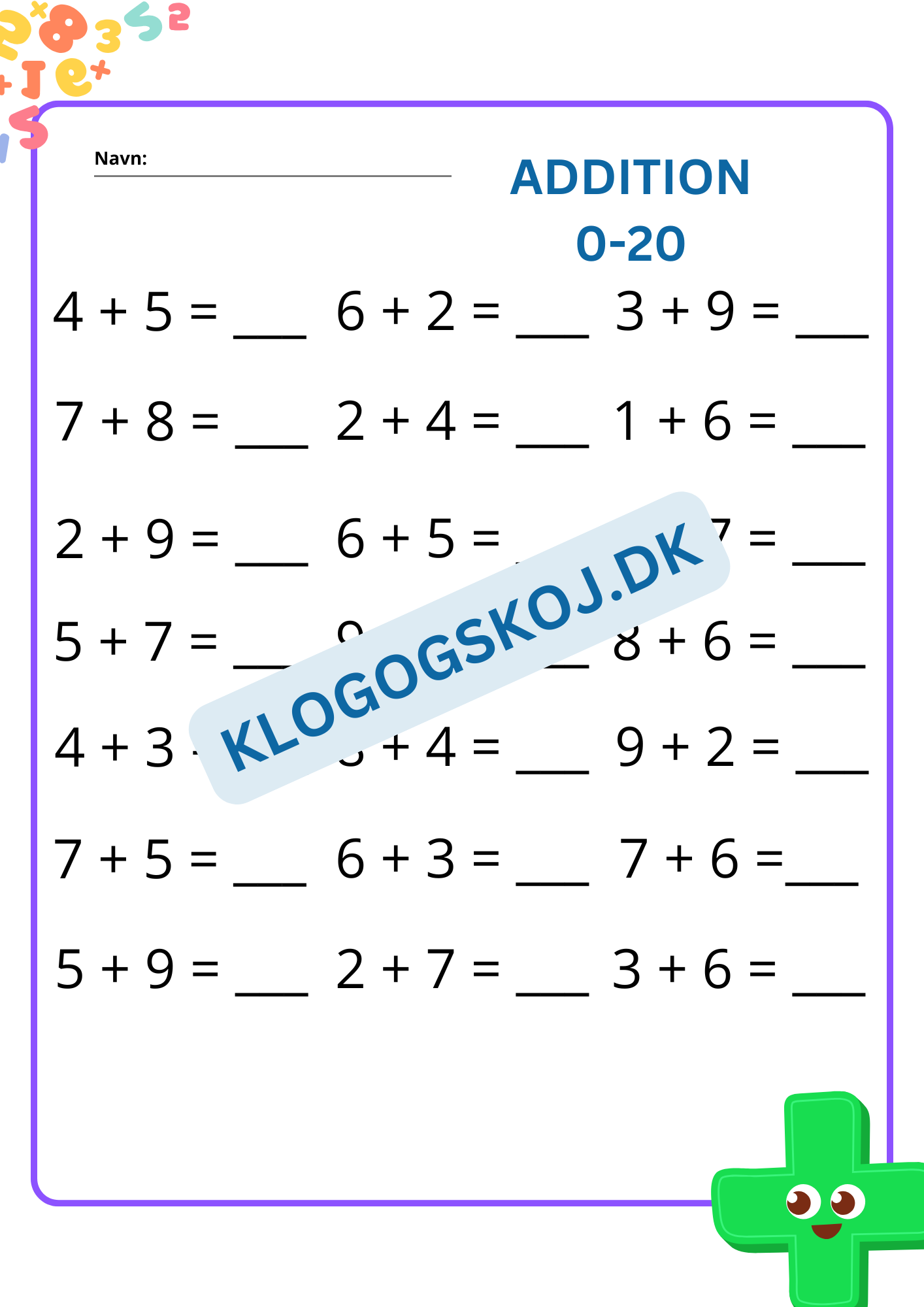 Addition - 0-20 - hæfte