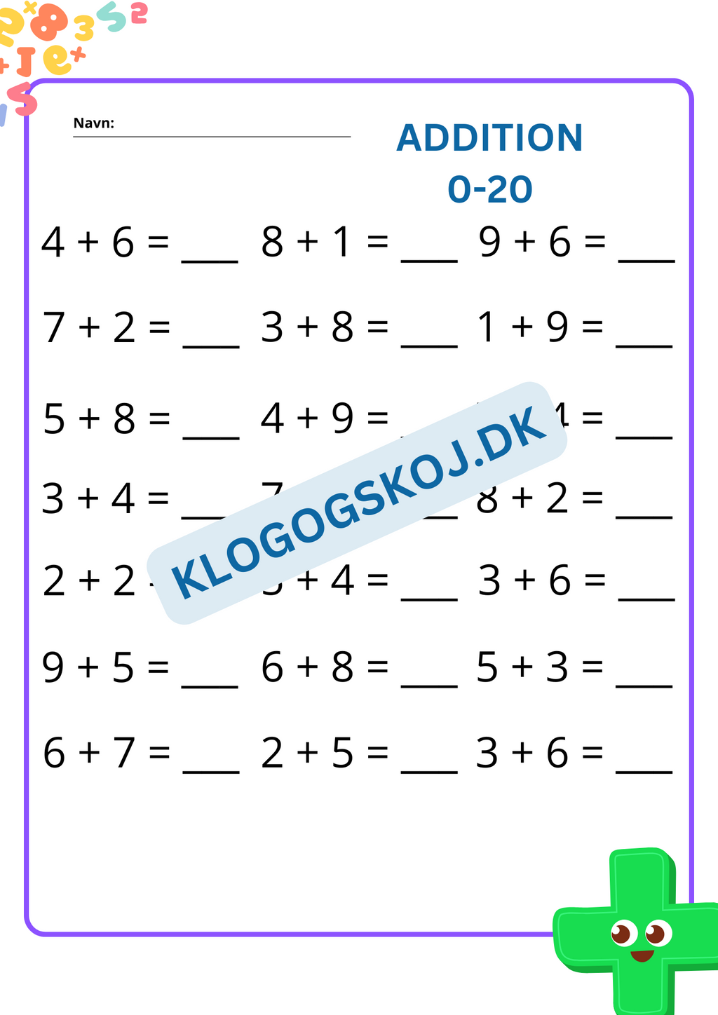 Addition - 0-20 - hæfte