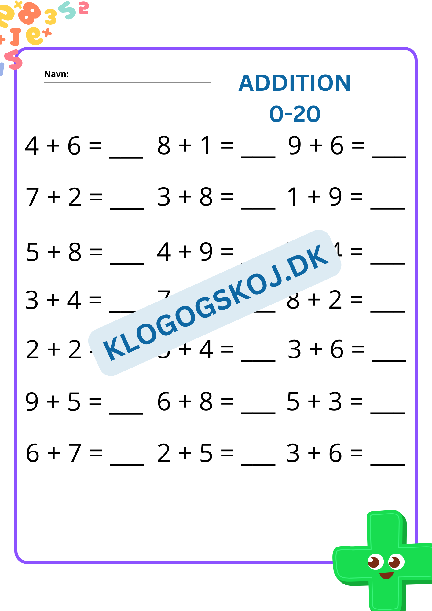 Addition - 0-20 - hæfte
