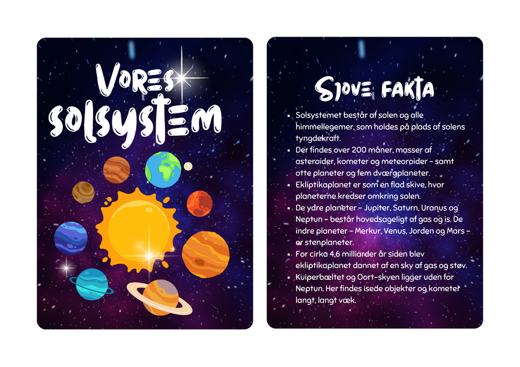 Vores solsystem - Flashcards
