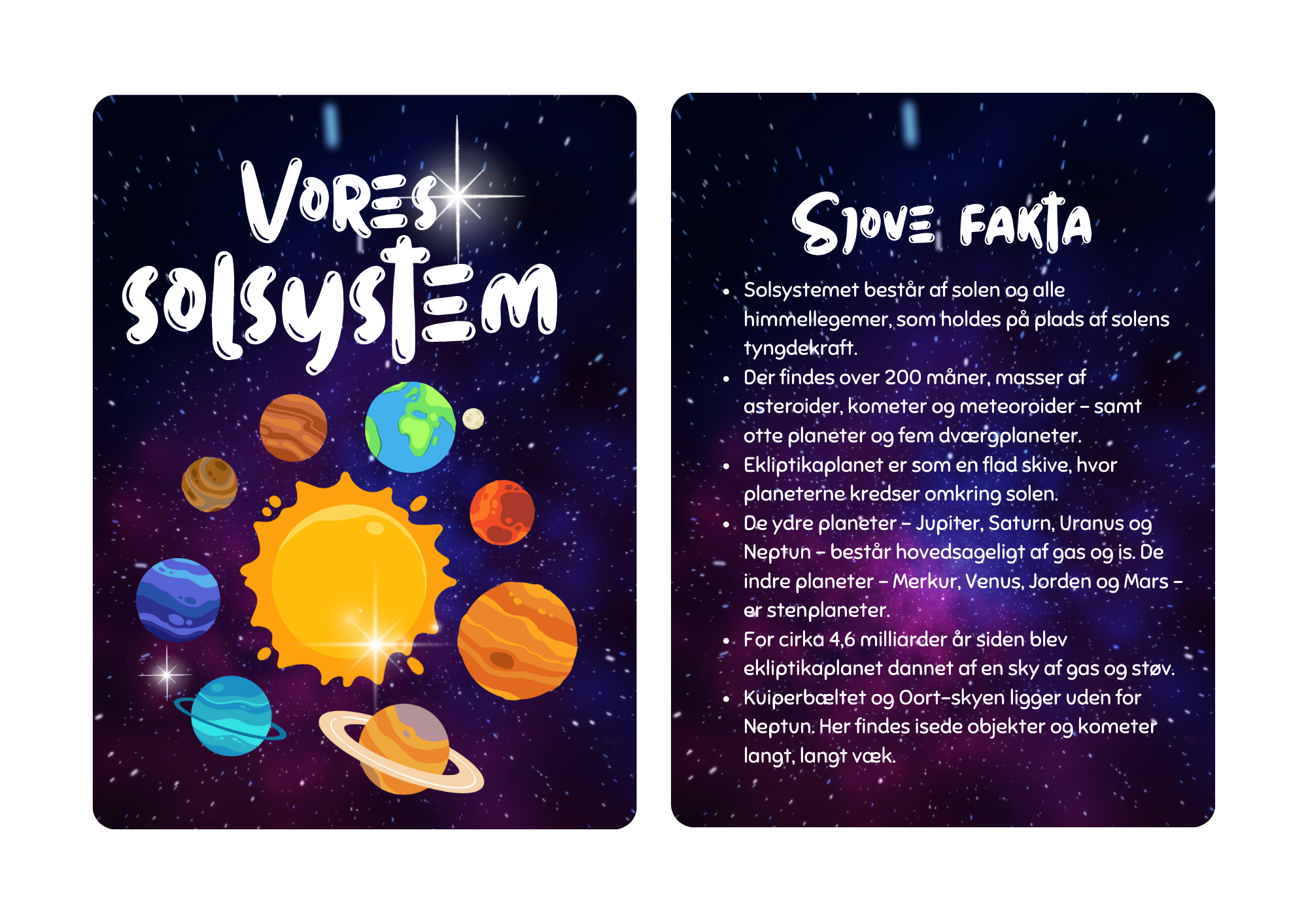 Vores solsystem - Flashcards