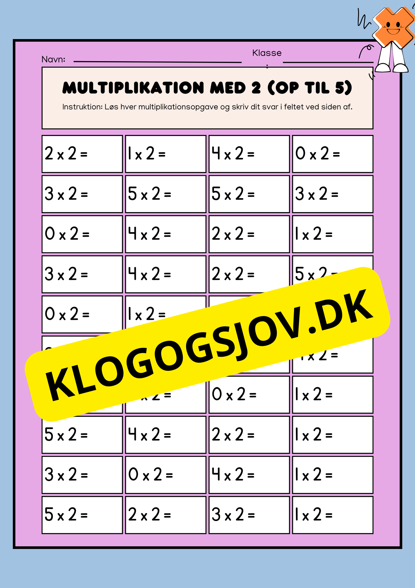 Øv multiplikation med 2 og 3