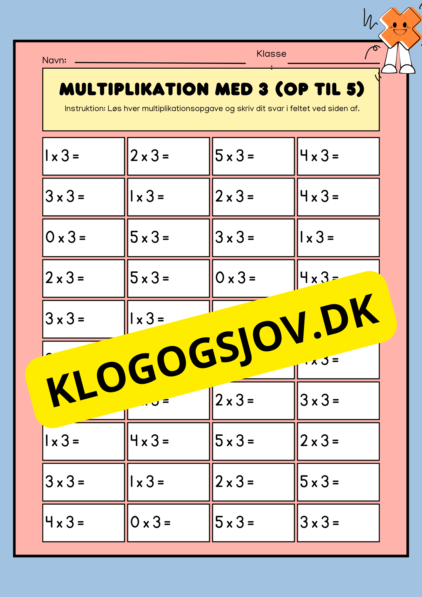 Øv multiplikation med 2 og 3