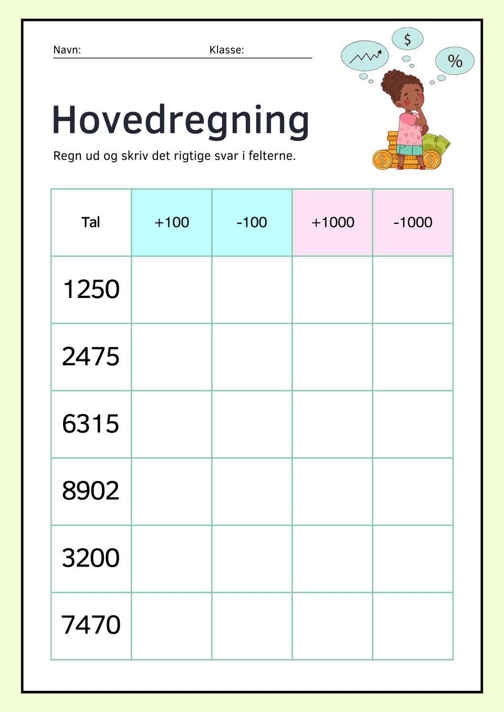 Hovedregning -Hæfte