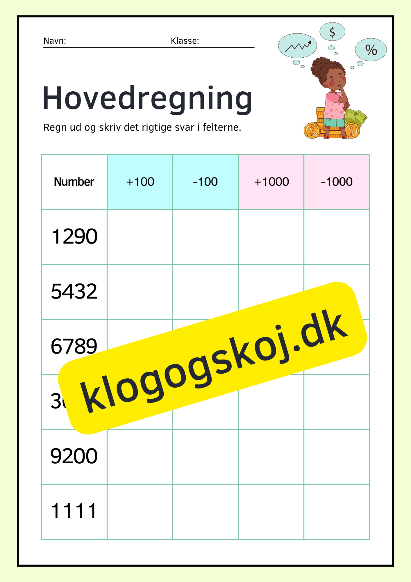 Hovedregning -Hæfte