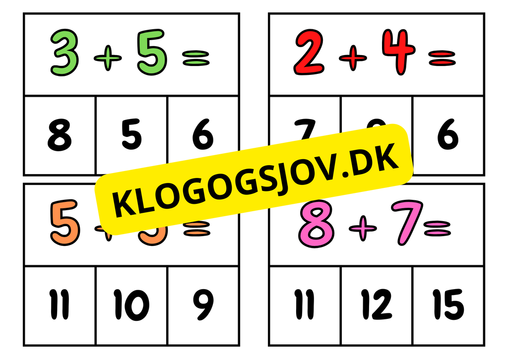 Additionskort og klemmer