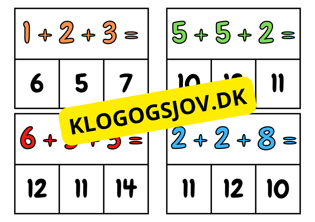 Additionskort og klemmer