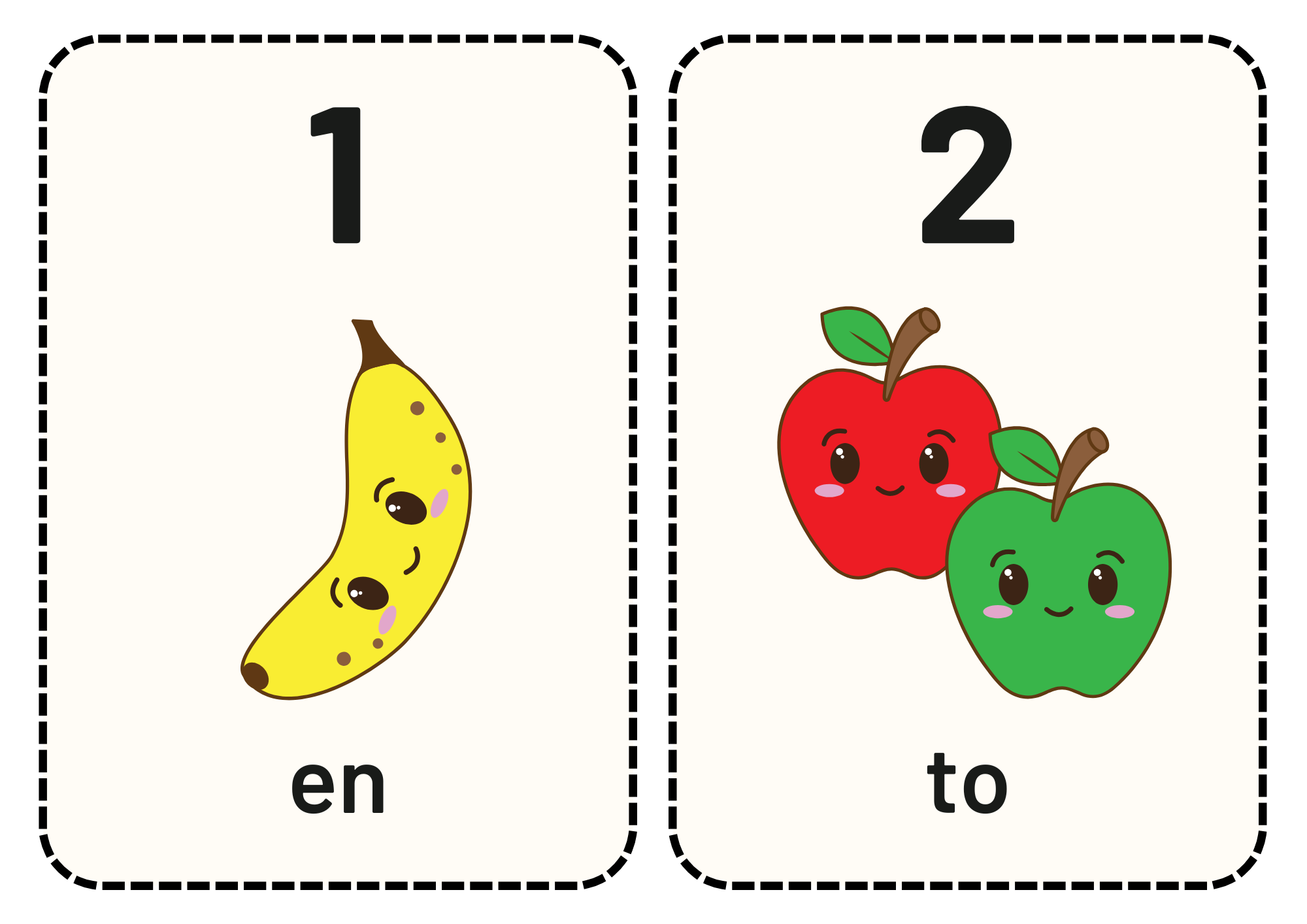 Matematik - Frugter - Flashkort