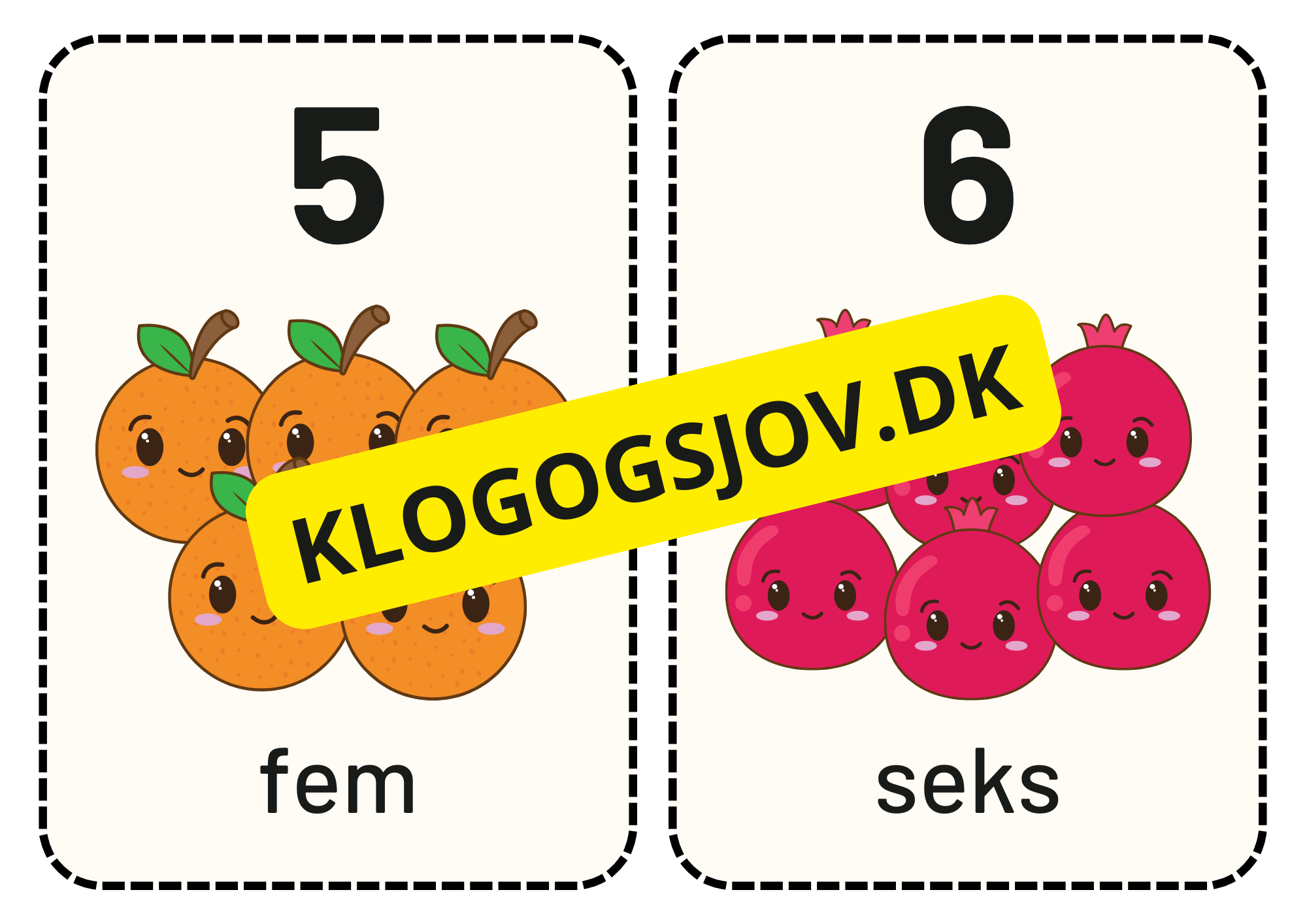 Matematik - Frugter - Flashkort