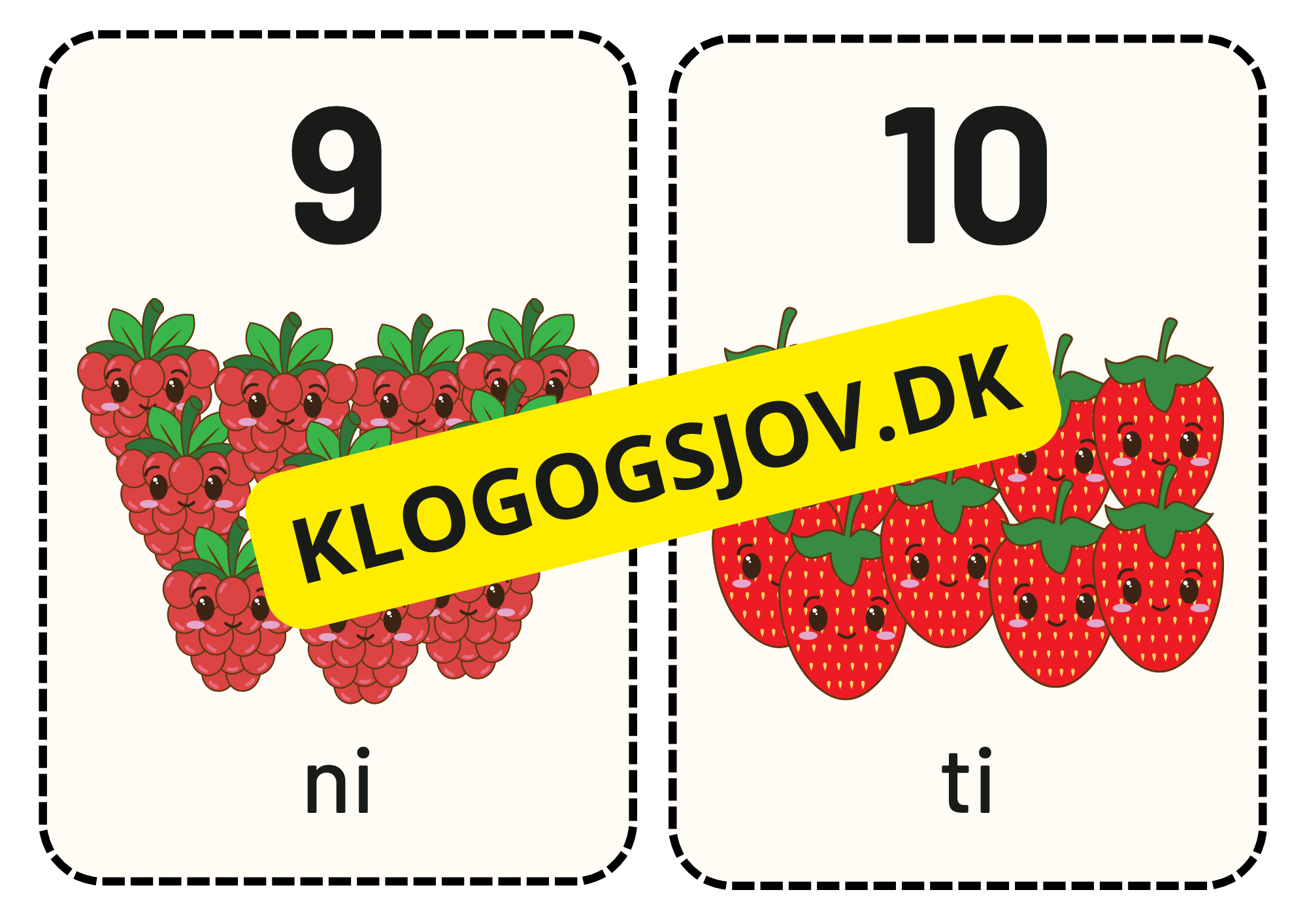 Matematik - Frugter - Flashkort