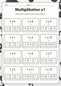 Multiplikationsøvelser 1–9