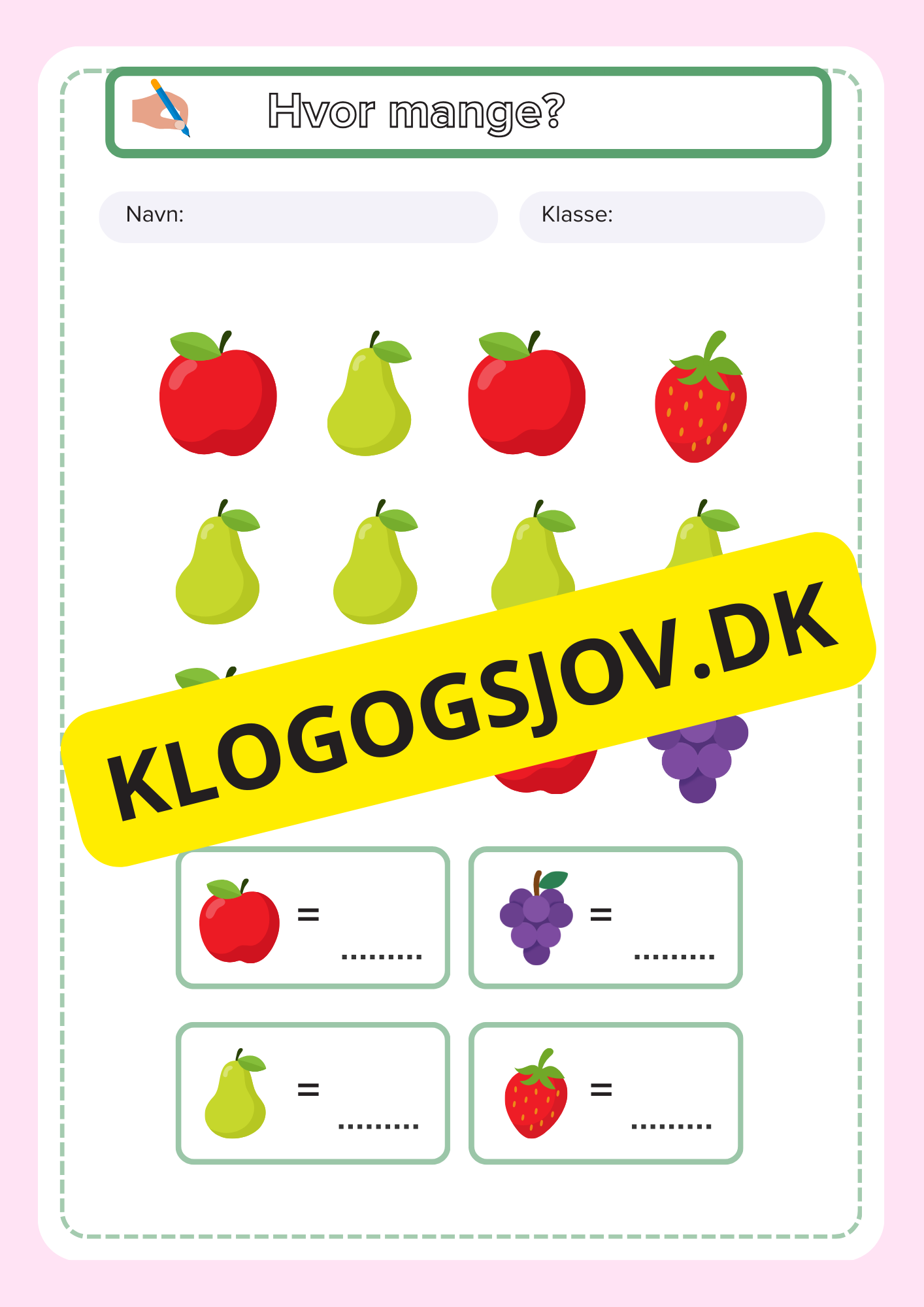 Hvor mange – Børnehaveklasse – 1. klasse
