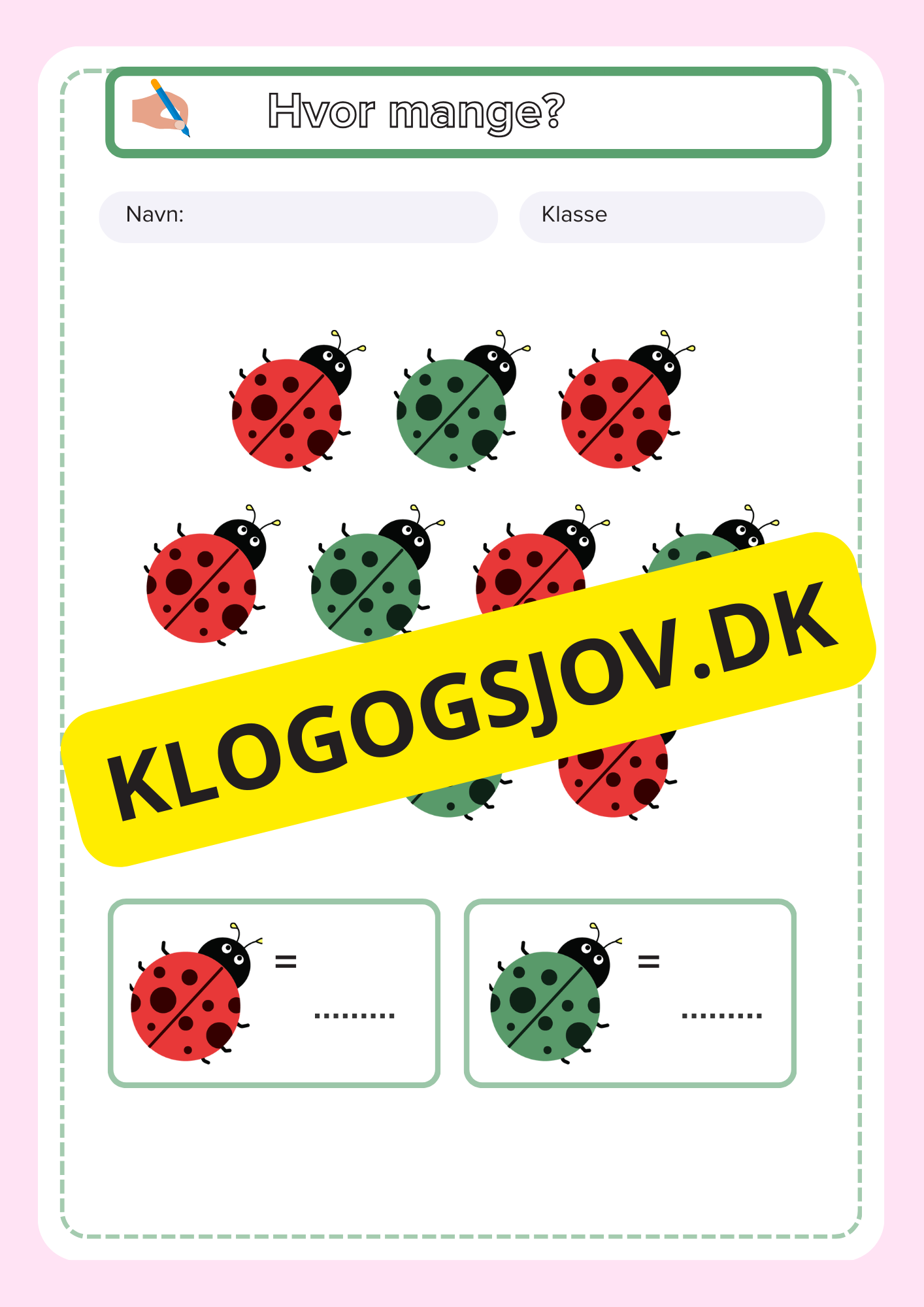 Hvor mange – Børnehaveklasse – 1. klasse