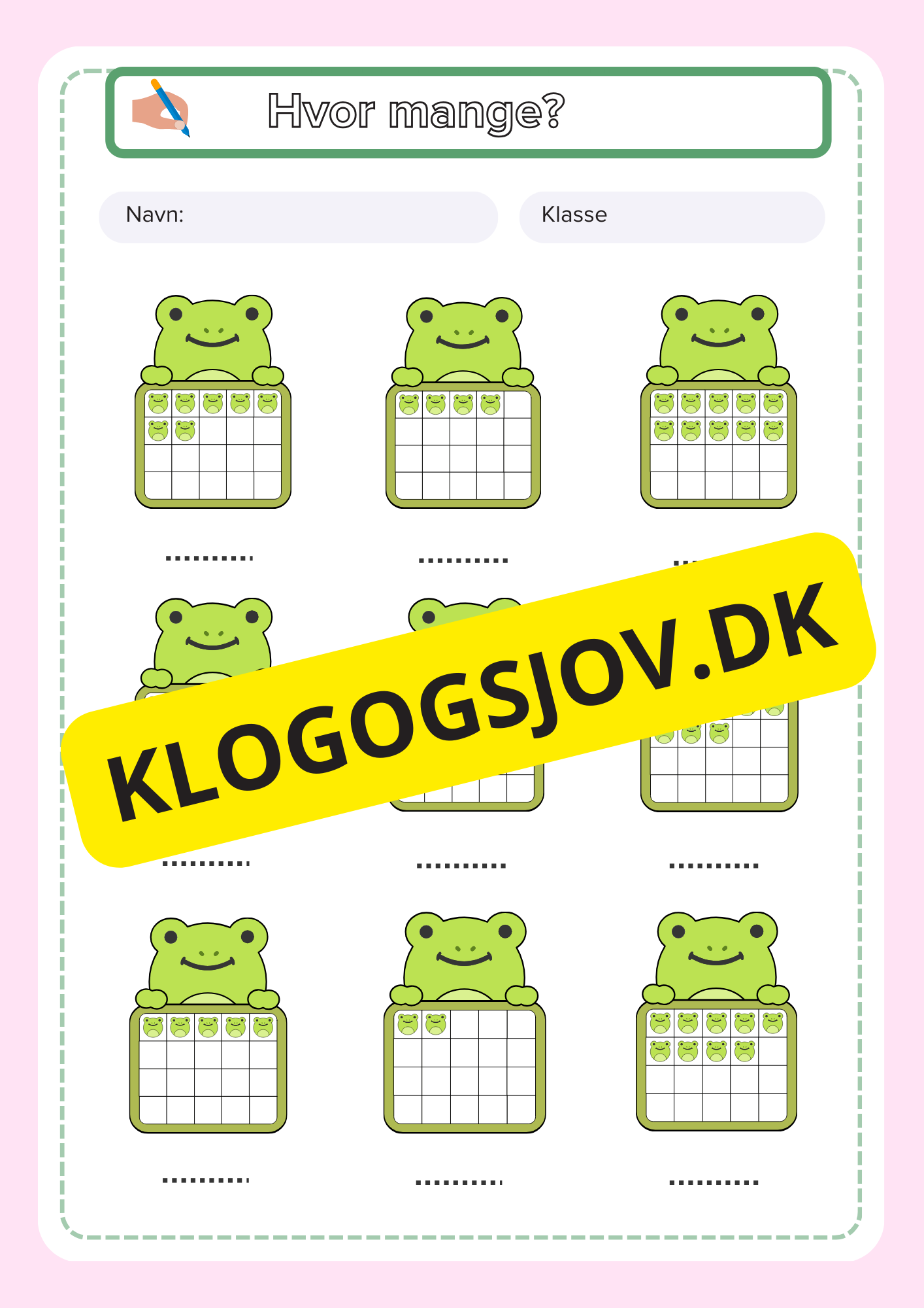 Hvor mange – Børnehaveklasse – 1. klasse