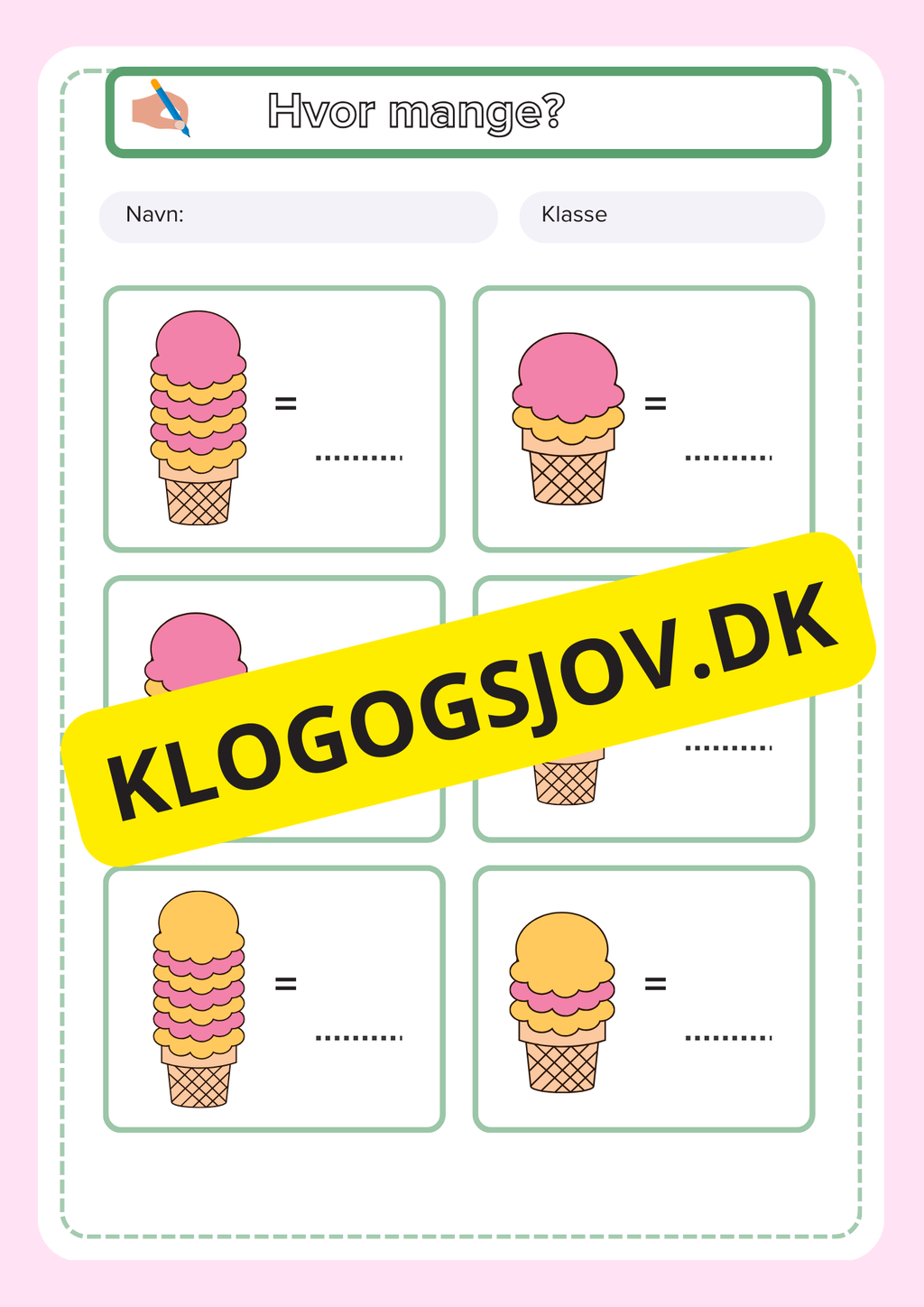 Hvor mange – Børnehaveklasse – 1. klasse